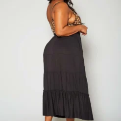 Plus Size Tiered Flare Maxi Skirt -Radiant Drape Sales 2019949 001 3