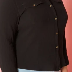 Plus Size Collar Neck Button Up Shirt -Radiant Drape Sales 2019950 001 4