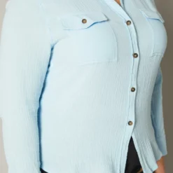 Plus Size Collar Neck Button Up Shirt -Radiant Drape Sales 2019950 002 4