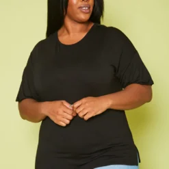 Plus Size Embroidered Short Sleeve Top