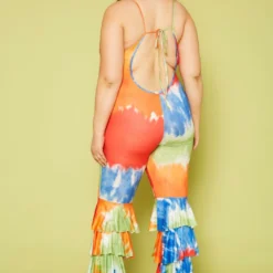 Plus Size Tie Dye Tiered Flare Jumpsuit -Radiant Drape Sales 2019961 001 4