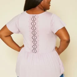 Plus Size Embroidered Peplum Top -Radiant Drape Sales 2019975 003 4