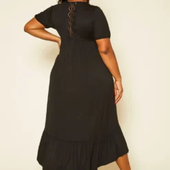 Plus Size Short Sleeve Flare Maxi Dress -Radiant Drape Sales 2019976 001 4