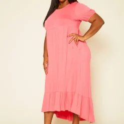 Plus Size Short Sleeve Flare Maxi Dress -Radiant Drape Sales 2019976 002 3