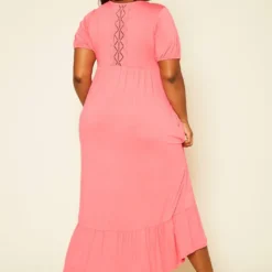 Plus Size Short Sleeve Flare Maxi Dress -Radiant Drape Sales 2019976 002 4
