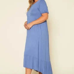 Plus Size Short Sleeve Flare Maxi Dress -Radiant Drape Sales 2019976 004 3