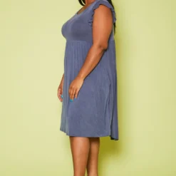 Plus Size Ruffle Sleeve Flare Mini Dress 7 Plus Size Ruffle Sleeve Flare Mini Dress -Radiant Drape Sales 2019982 001 3