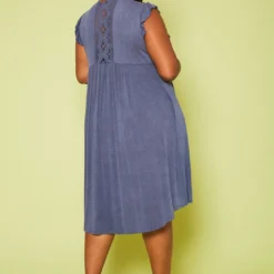 Plus Size Ruffle Sleeve Flare Mini Dress 8 Plus Size Ruffle Sleeve Flare Mini Dress -Radiant Drape Sales 2019982 001 4