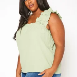 Plus Size Short Sleeve Linen Top -Radiant Drape Sales 2019986 005 2
