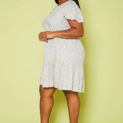 Plus Size Floral Print Flare Mini Dress -Radiant Drape Sales 2019989 002 2