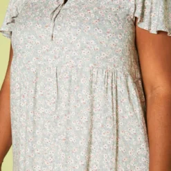 Plus Size Floral Print Flare Mini Dress -Radiant Drape Sales 2019989 002 4