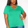 Plus Size Pocket Hem Casual T Shirt