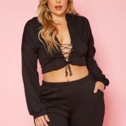 Plus Size Corset Crop Top & Shorts Set