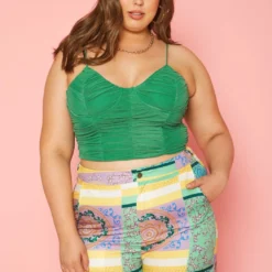 Plus Size Ruched Bustier Cami Top