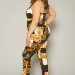 Plus Size Brocade Print Tube Jumpsuit -Radiant Drape Sales 2020000 001 2