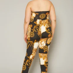 Plus Size Brocade Print Tube Jumpsuit -Radiant Drape Sales 2020000 001 3