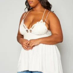 Plus Size Crochet Hem Flare Blouse -Radiant Drape Sales 2020008 001 2