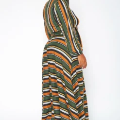 Plus Size Multi Striped Two Piece Set -Radiant Drape Sales 2020016 002 4