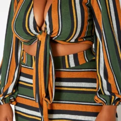 Plus Size Multi Striped Two Piece Set -Radiant Drape Sales 2020016 002 5