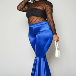 Plus Size High Waist Bell Flare Pants