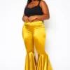 Plus Size High Waist Bell Flare Pants