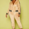 Plus Size Velvet Two Piece Tracksuit
