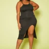 Plus Size Basic Slit Hem Cami Dress