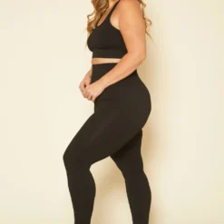 Plus Size Ribbed Racerback Tank Top & Leggings Set -Radiant Drape Sales 2020106 001 2