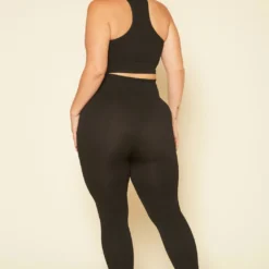 Plus Size Ribbed Racerback Tank Top & Leggings Set -Radiant Drape Sales 2020106 001 3