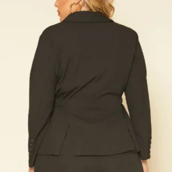 Plus Size Notch Collar Blazer & Shorts Set -Radiant Drape Sales 2020119 001 3