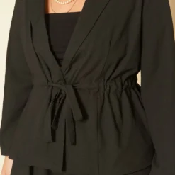 Plus Size Notch Collar Blazer & Shorts Set -Radiant Drape Sales 2020119 001 4