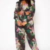 Plus Size Tropical Print Two Piece Set