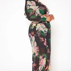 Plus Size Tropical Print Two Piece Set -Radiant Drape Sales 2020148 001 2