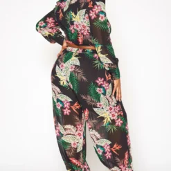 Plus Size Tropical Print Two Piece Set -Radiant Drape Sales 2020148 001 3