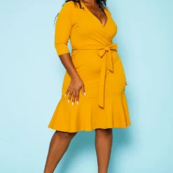 Plus Size V Neck Flare Mini Dress -Radiant Drape Sales 2020159 007 2