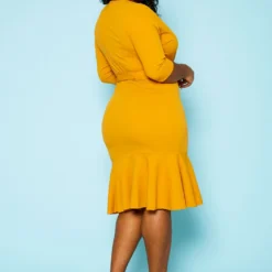 Plus Size V Neck Flare Mini Dress -Radiant Drape Sales 2020159 007 4