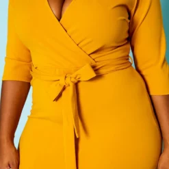 Plus Size V Neck Flare Mini Dress -Radiant Drape Sales 2020159 007 5