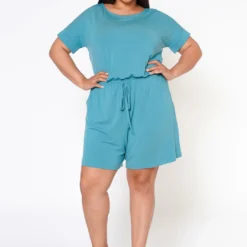 Plus Size Basic Lounge Romper