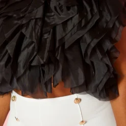 Plus Size Ruffle Tulle Crop Top -Radiant Drape Sales 2020213 001 4