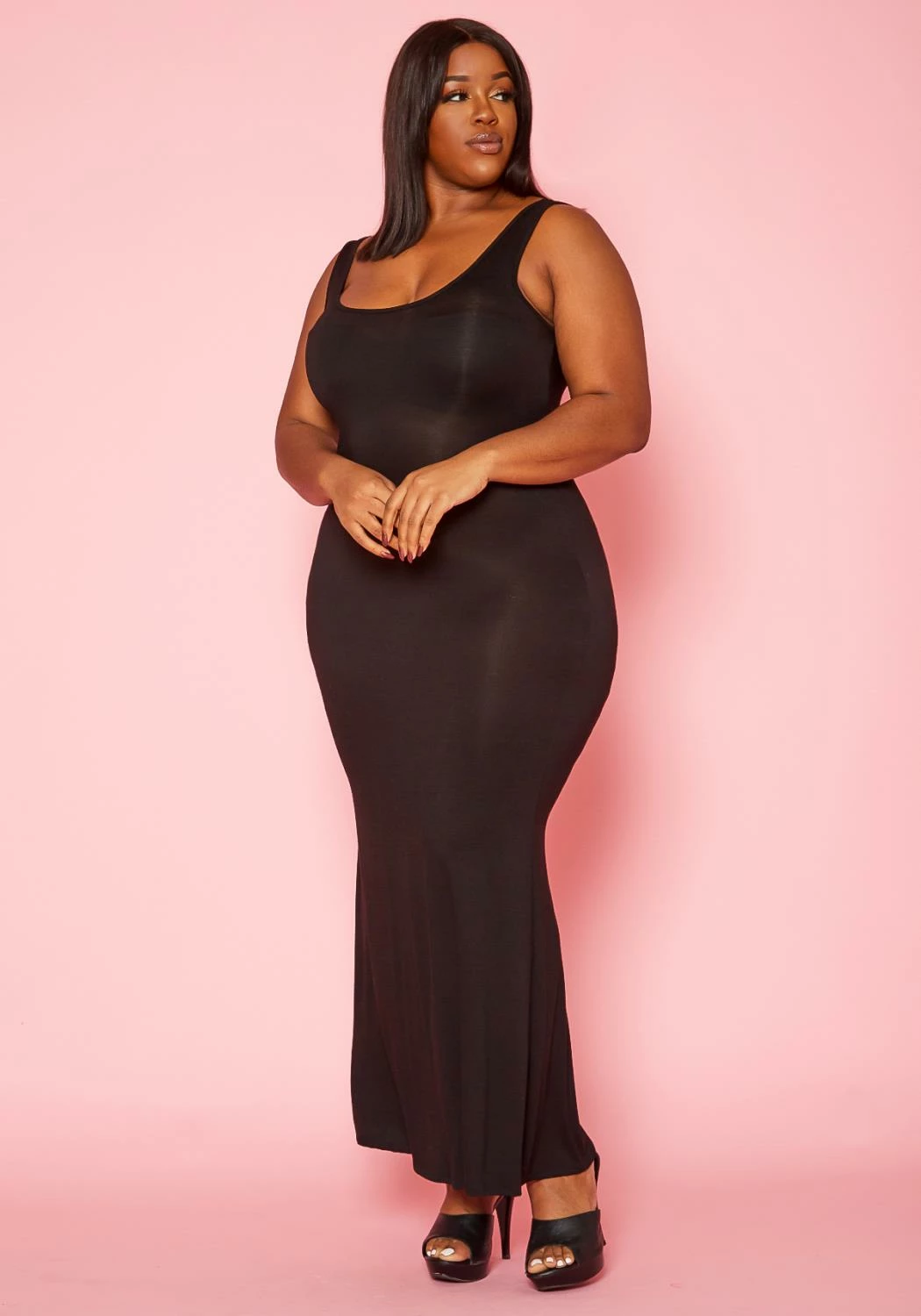 Plus Size Basic Bodycon Tank Maxi Dress 6 Plus Size Basic Bodycon Tank Maxi Dress - Image 6