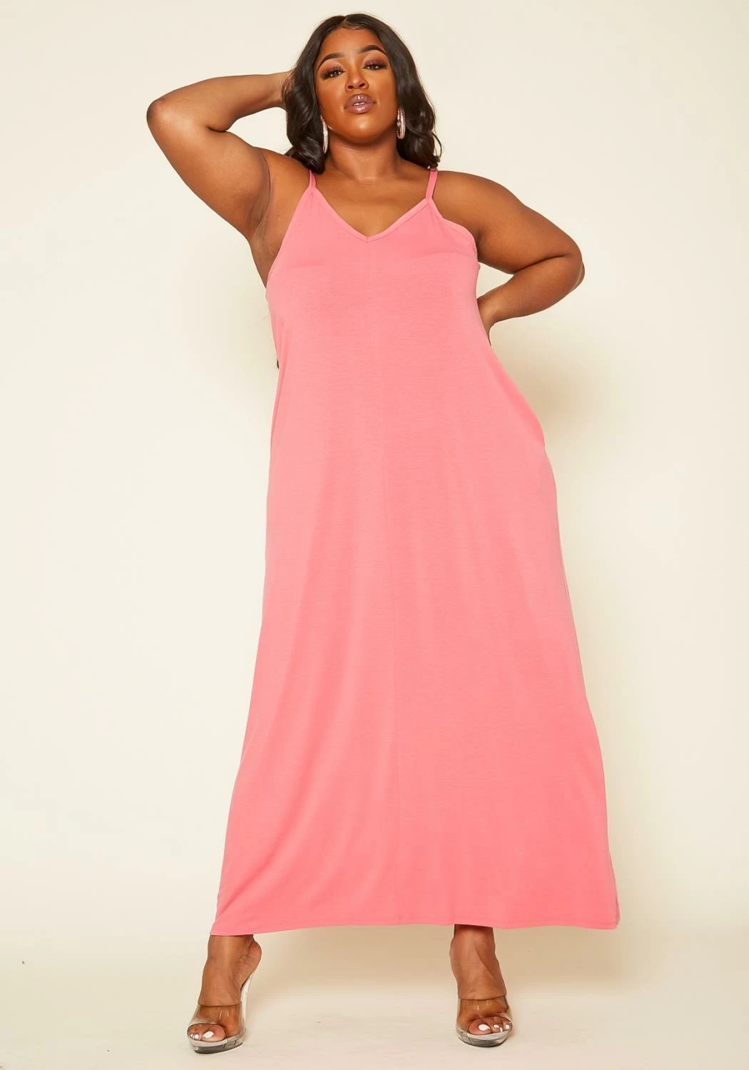 Asoph Plus Size Everyday Basic Cami Maxi Dress 2 Asoph Plus Size Everyday Basic Cami Maxi Dress - Image 2