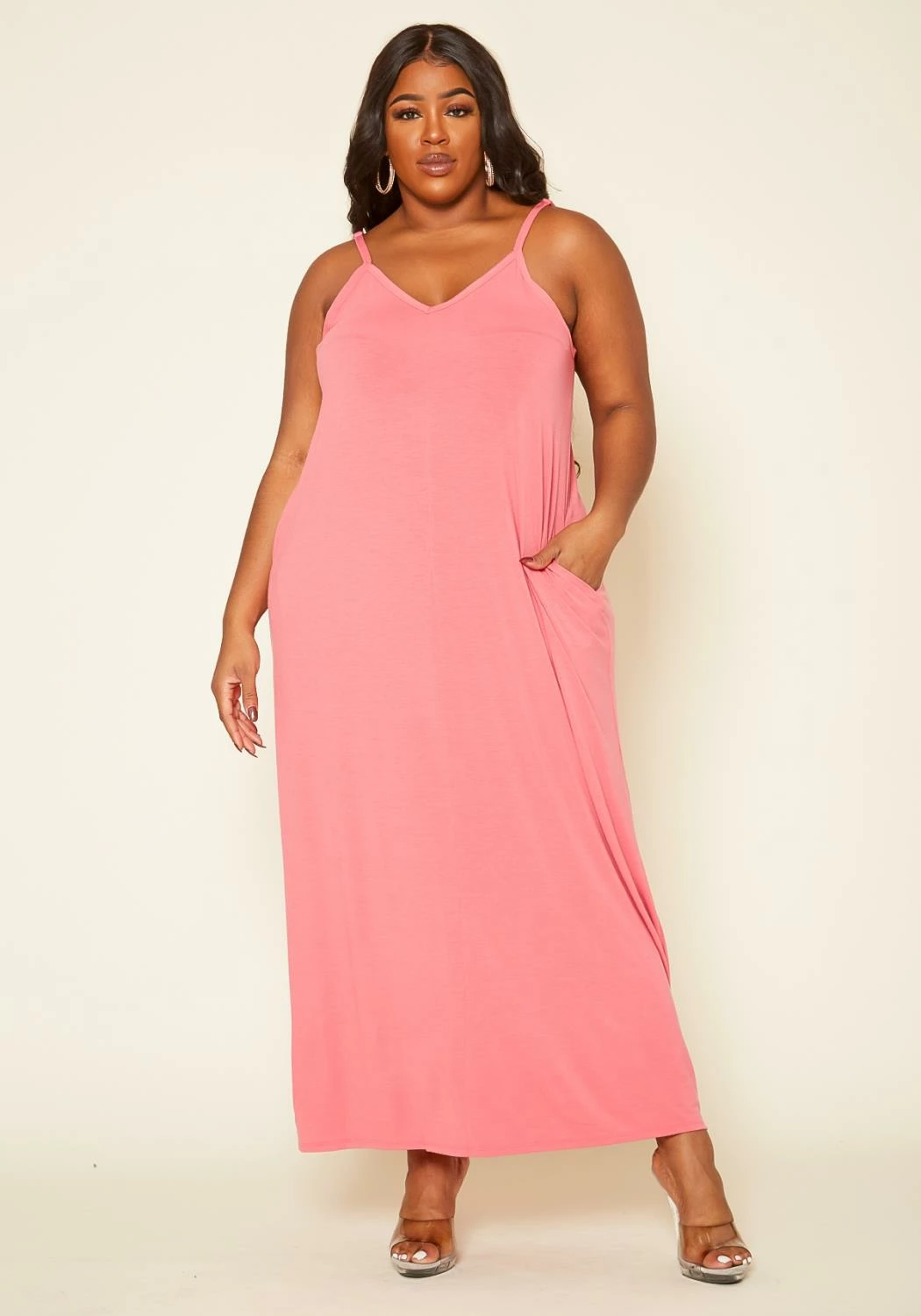 Asoph Plus Size Everyday Basic Cami Maxi Dress 1 Asoph Plus Size Everyday Basic Cami Maxi Dress