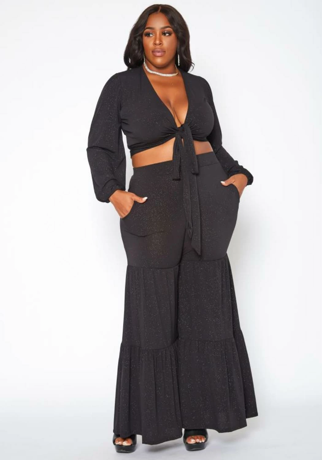 Plus Size Midnight Shimmer Two Piece Set 2 Plus Size Midnight Shimmer Two Piece Set - Image 2