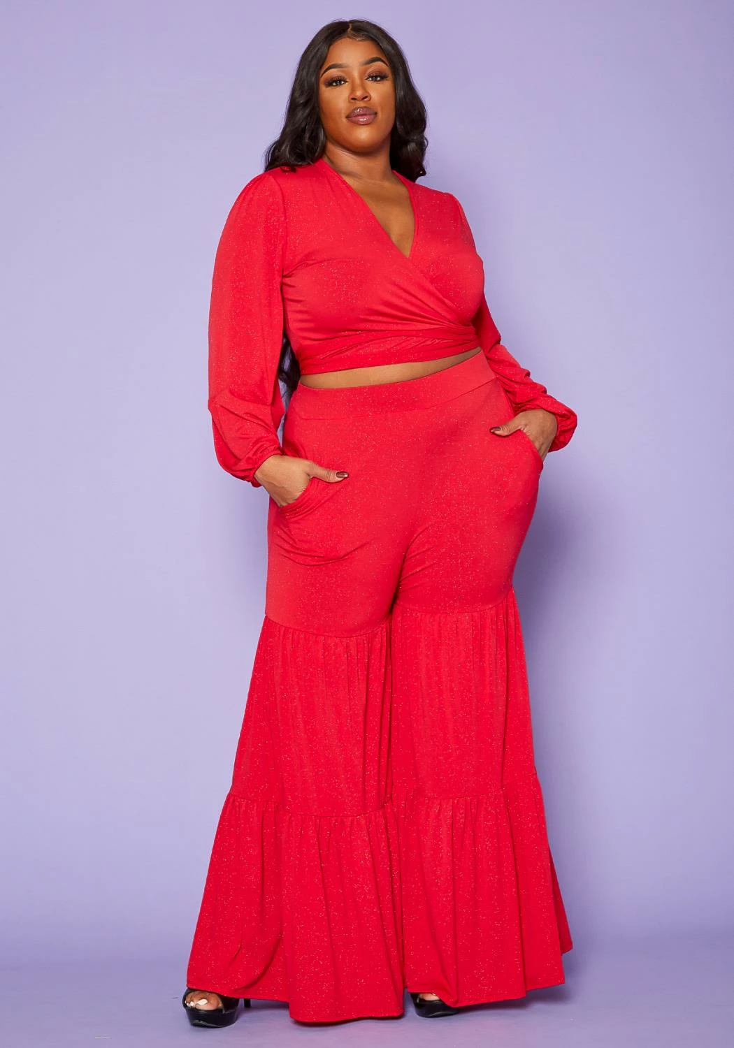 Plus Size Midnight Shimmer Two Piece Set 2 Plus Size Midnight Shimmer Two Piece Set - Image 2