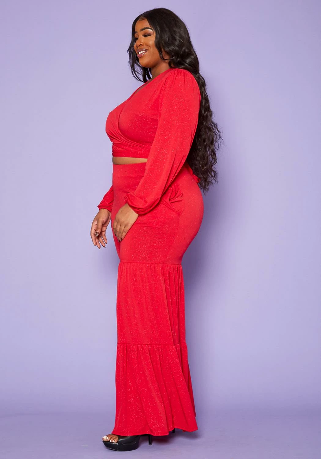 Plus Size Midnight Shimmer Two Piece Set 3 Plus Size Midnight Shimmer Two Piece Set - Image 3