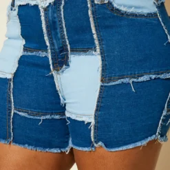 Plus Size Patchwork Denim Shorts -Radiant Drape Sales 2020249 001 4