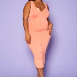 Plus Size Casual Bodycon Midi Tank Dress