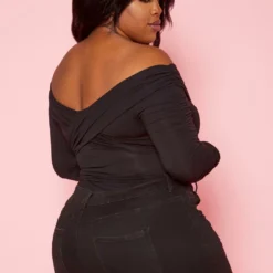 Plus Size Overlayered Off Shoulder Bodysuit -Radiant Drape Sales 2020277 001 4