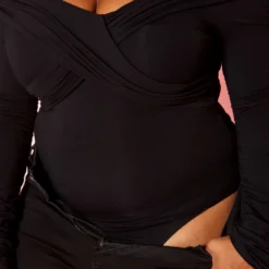 Plus Size Overlayered Off Shoulder Bodysuit -Radiant Drape Sales 2020277 001 5