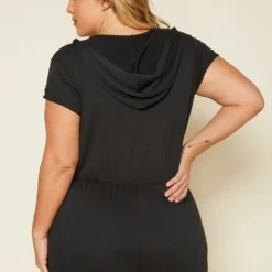 Plus Size Overlap V-Neck Lounge Romper -Radiant Drape Sales 2020281 001 4